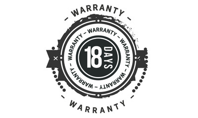 18 days warranty icon vintage rubber stamp guarantee