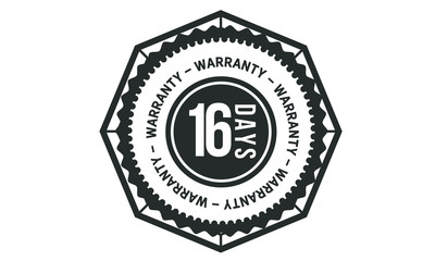 16 days warranty icon vintage rubber stamp guarantee