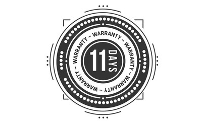 11 days warranty icon vintage rubber stamp guarantee