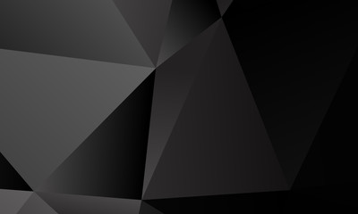 Black, gray polygon background. Vector imitation of the 3D illustration. Pattern with triangles of different scale. 