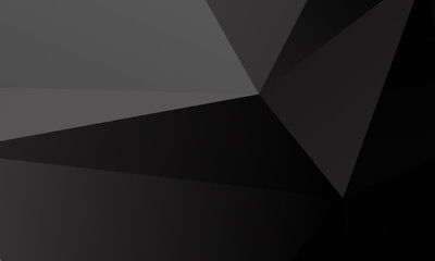 Black, gray polygon background. Vector imitation of the 3D illustration. Pattern with triangles of different scale. 