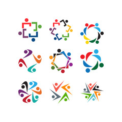 Community people organization logo icon template