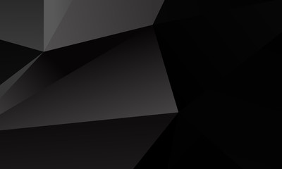 Obraz premium Black, gray polygon background. Vector imitation of the 3D illustration. Pattern with triangles of different scale. 