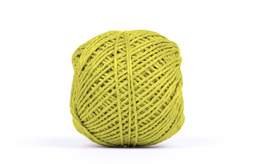 Small ball of rope isolated - Yellow