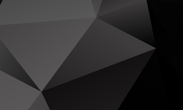 Black, gray polygon background. Vector imitation of the 3D illustration. Pattern with triangles of different scale. © annagolant