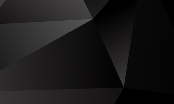 Black, gray polygon background. Vector imitation of the 3D illustration. Pattern with triangles of different scale. 