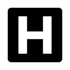 Obraz premium Hospital sign with the letter h icon flat vector icon for apps and websites