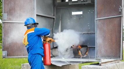 candidate for firefighters extinguishes fire at training ground