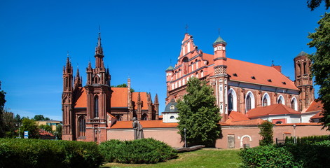 Fototapeta na wymiar St,Anne and Bernardine Churches ensemble,Vilnius