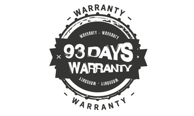 93 days warranty icon vintage rubber stamp guarantee