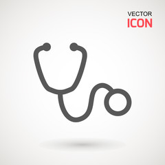 Stethoscope icon in trendy flat style isolated on background. Stethoscope Icon - Medical Health Care Symbol Glyph Vector illustration . Page symbol for your web site design logo, app, UI