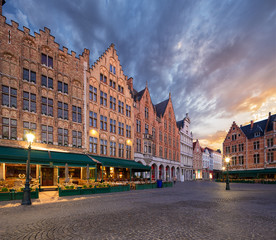 Fototapeta premium Traditional medieval architecture in the old town of Bruges (Brugge), Belgium