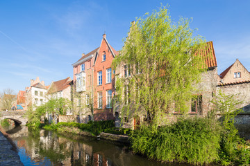 Traditional medieval architecture in the old town of Bruges (Brugge), Belgium