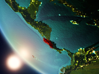 Costa Rica during sunset on Earth