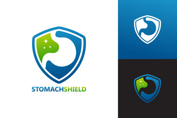 Stomach Shield Logo Template Design Vector, Emblem, Design Concept, Creative Symbol, Icon