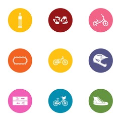 Fototapeta premium Street sport icons set. Flat set of 9 street sport vector icons for web isolated on white background