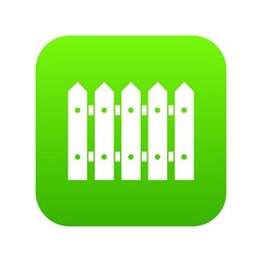 Wooden fence icon digital green for any design isolated on white vector illustration