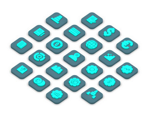 3D isometric icons of business (2) isolated on a background.