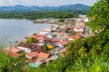Aerial view of Portobelo village, Panama