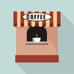 Coffee shop icon. Flat illustration of coffee shop vector icon for web design