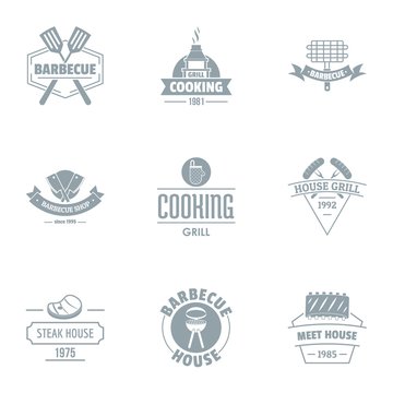 Gastronomy logo set. Simple set of 9 gastronomy vector logo for web isolated on white background