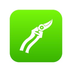 Garden shears icon digital green for any design isolated on white vector illustration