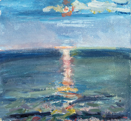 landscape, oil painting, hand made