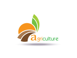 Agriculture Logo Template Design. Icon, Sign or Symbol, organic, farm, nature, ecology. Vector flat design
