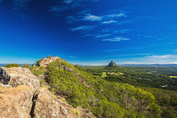 Fototapeta premium The summit of Mount Ngungun, Glass House Mountains, Sunshine Coa