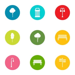 Grove icons set. Flat set of 9 grove vector icons for web isolated on white background