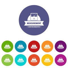 Measurement instrument icons color set vector for any web design on white background