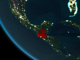 Guatemala at night from orbit