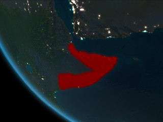 Somalia at night from orbit