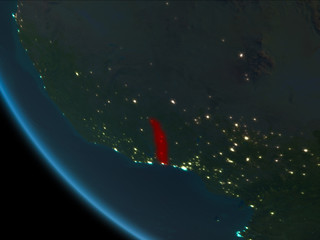 Togo at night from orbit