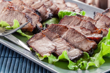 Fototapeta premium Char Siu Pork - Chinese roasted pork shoulder