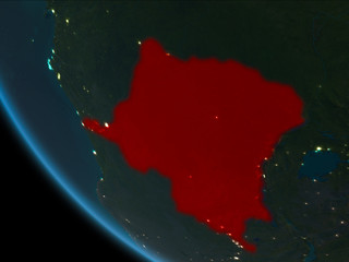 Democratic Republic of Congo at night from orbit