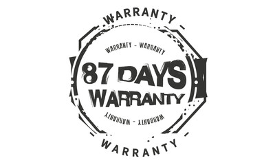 Fototapeta premium 87 days warranty icon vintage rubber stamp guarantee