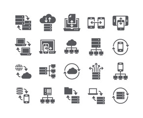 Simple flat high quality vector icon set,Data service-related collections, data backup, data sharing, data connections, data relationships, and more.48x48 Pixel Perfect.