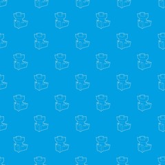 Castle tower pattern vector seamless blue repeat for any use