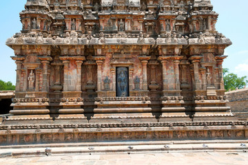 Niches on the west wall, Airavatesvara Temple, Darasuram, Tamil Nadu. View from West.