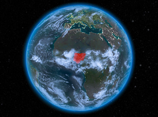 Nigeria at night on Earth