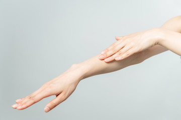 Skin care of hand concept.