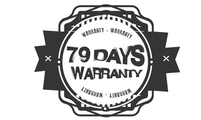 79 days warranty icon vintage rubber stamp guarantee