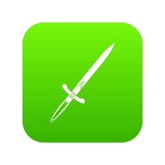Sword icon digital green for any design isolated on white vector illustration
