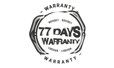 77 days warranty icon vintage rubber stamp guarantee