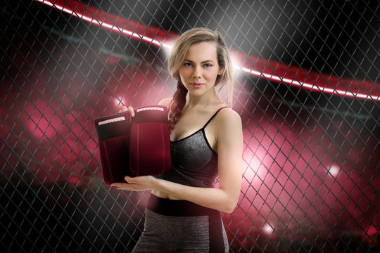 cute young blonde mma fighter