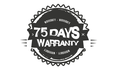 75 days warranty icon vintage rubber stamp guarantee