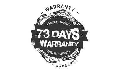 73 days warranty icon vintage rubber stamp guarantee
