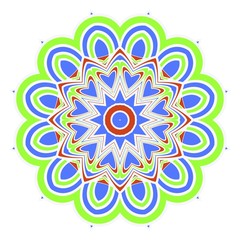 Sacred geometry floral oriental mandala. color floral ornament. Abstract shapes in Asian style. Vector Illustration.