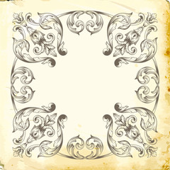 Vector baroque of vintage elements for design.